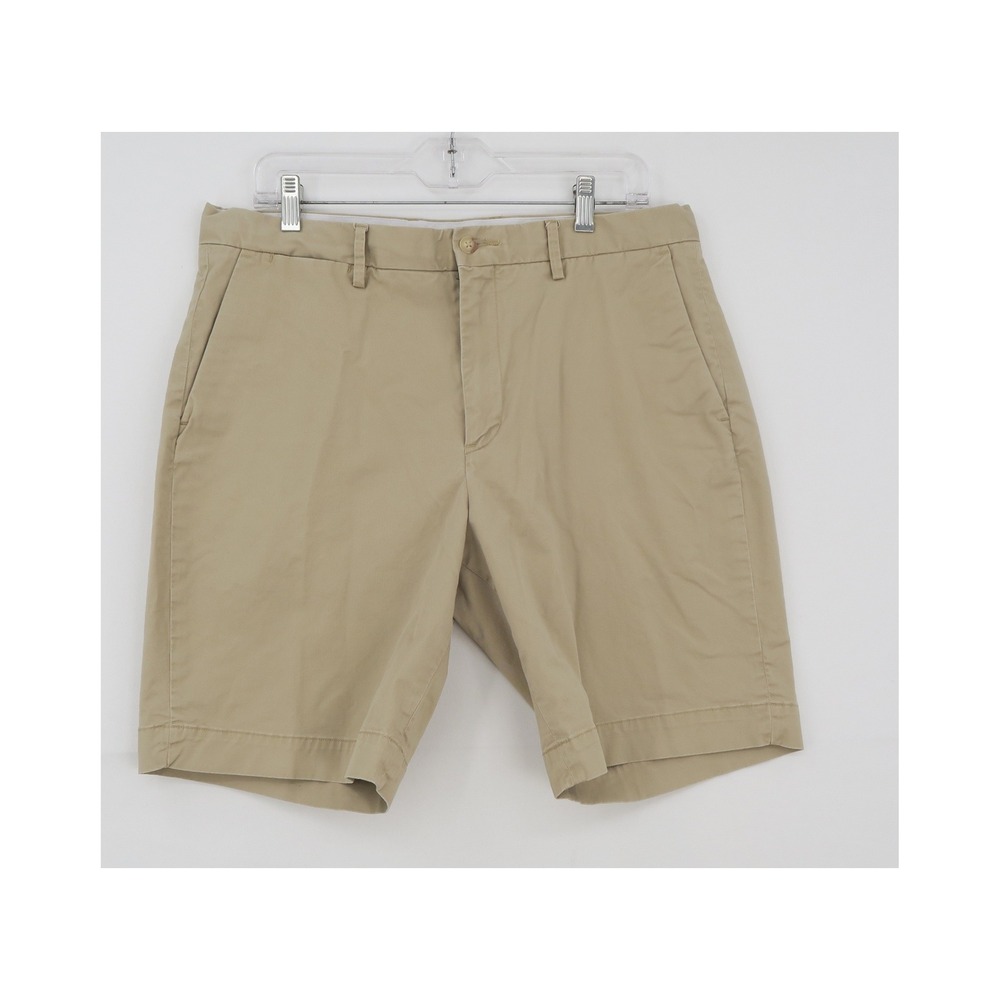 Polo Ralph Lauren Mens Khaki Tan Stretch Classic Fit Chino Shorts Size 34
